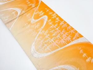 アンティーク　流水に竹笹模様織り出し袋帯（材料）